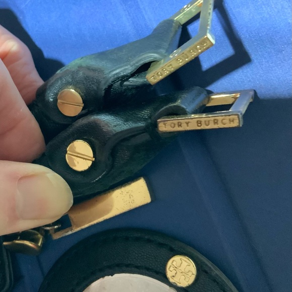 Tory Burch Leather Gold Tone Metal Parts, Zipper Pull, Mirror, T Plaque, Handles - Picture 7 of 7